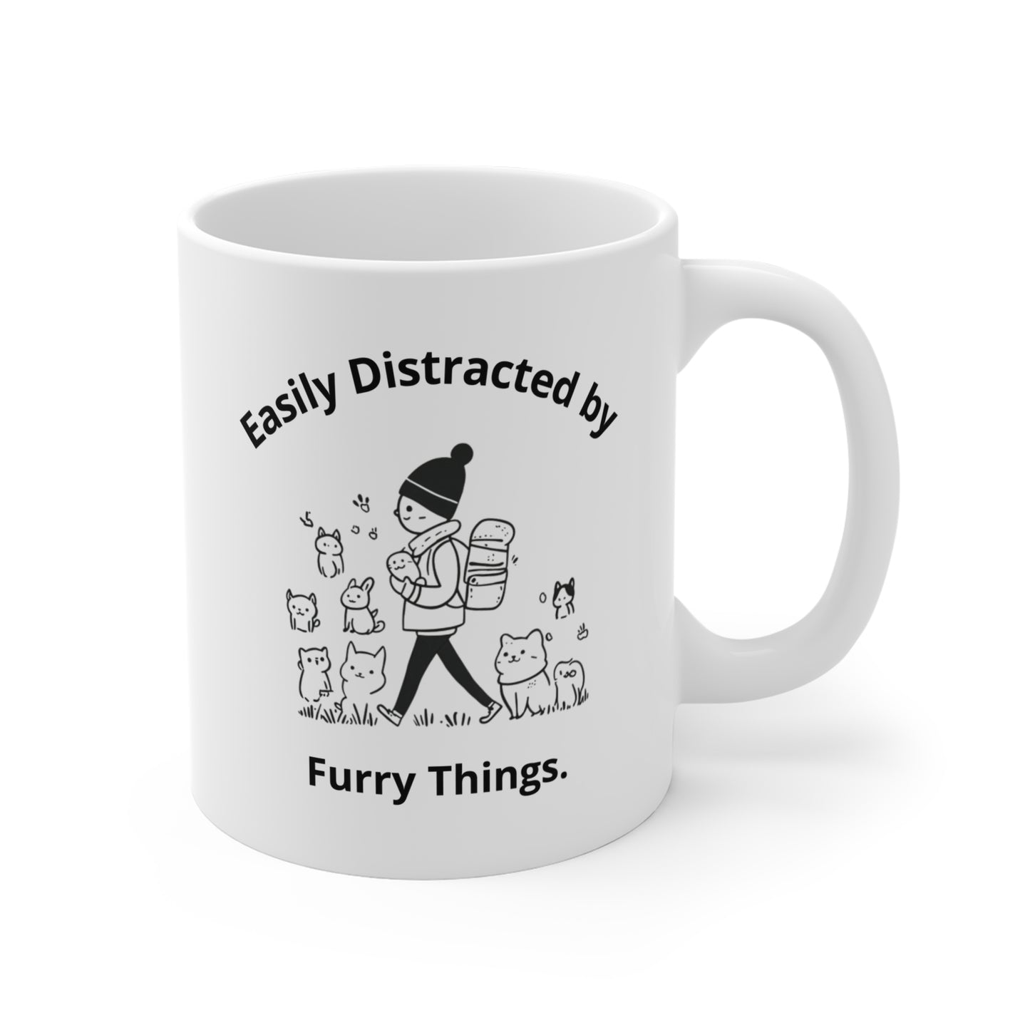 Easily Distracted by Furry Things. - Coffee Mugs -