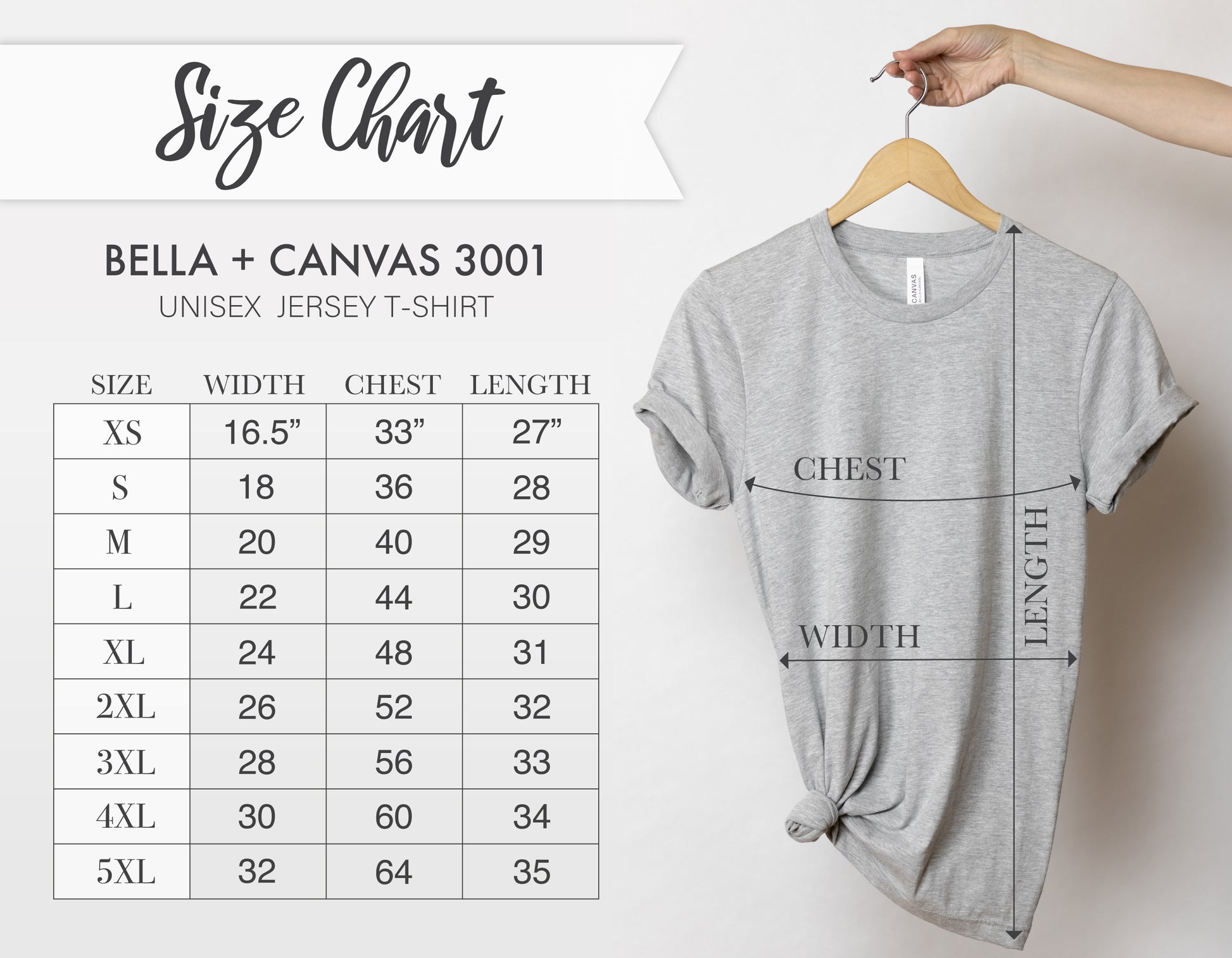 a women's size chart for a t - shirt