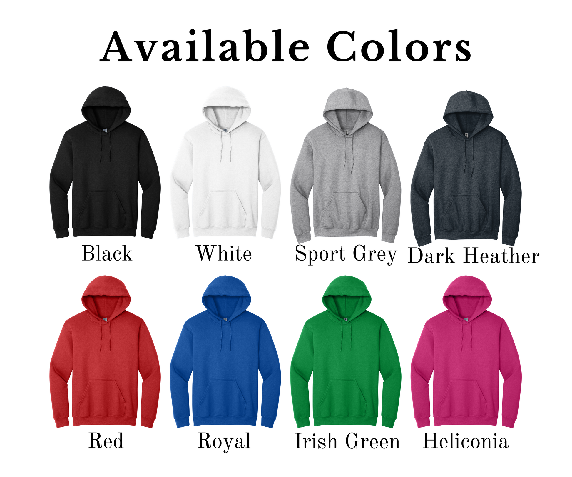 a group of men's hoodies with different colors