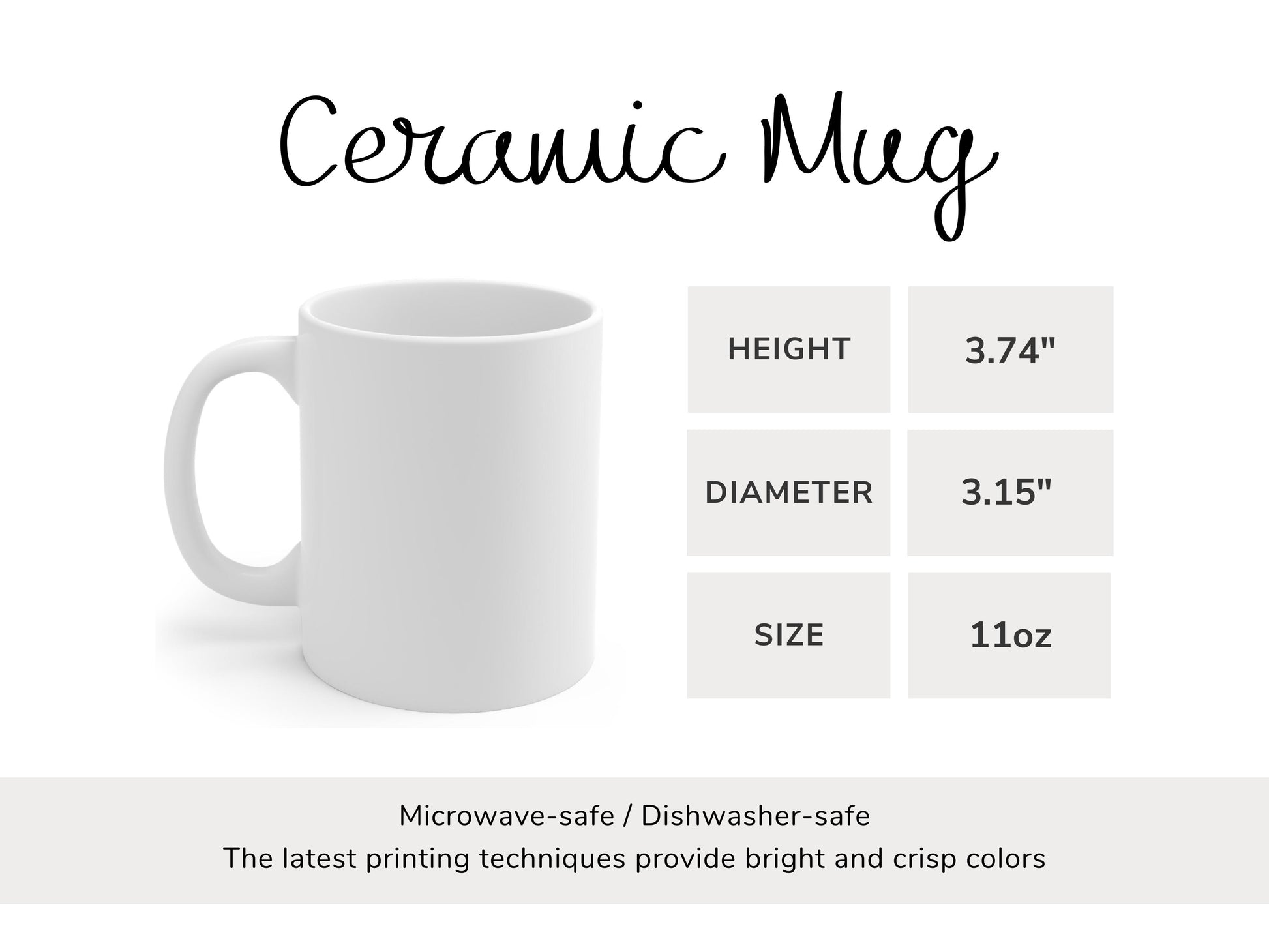 a white coffee mug with measurements for it